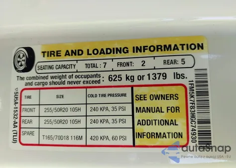 2017 Ford Explorer Limited z USA, uszkodzony, nr VIN 1FM5K7F83HGC74930